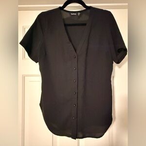 Boohoo Black Button-Down Women's Shirt